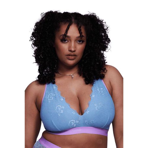 Lemonade Dolls Signature Lace Fuller Cup Bralette - Pastel Blue & Lilac